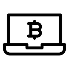 Bitcoin Laptop Icon