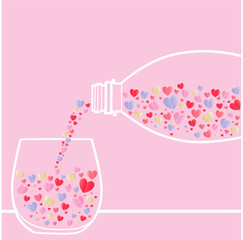 Red and white folded paper hearts isolated on red valentines day background vector