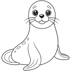 Cute Hawaiian Monk Seal Coloring Page Adorable Sea Animal Art
