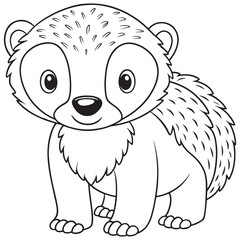 Honey Badger Coloring Page Printable Animal Art For Kids