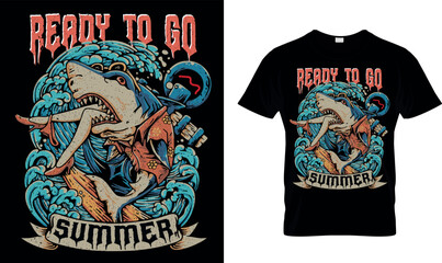 Ready to go, summer t-shirt design.Colorful and fashionable t-shirt design for men and women.