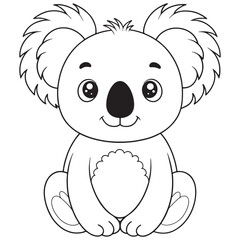 Koala Bear Coloring Page Cute Animal Illustration For Kids