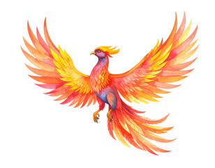 Obraz premium Vibrant phoenix with fiery colors soaring.