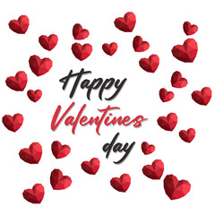 Valentine's day typographic lettering poster with separate text messages on white background. Vector illustration - vector