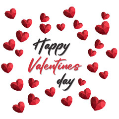 Valentine's day typographic lettering poster with separate text messages on white background. Vector illustration - vector