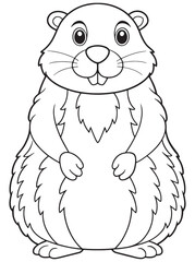 Marmot Coloring Page Printable Cute Animal Illustration For Kids