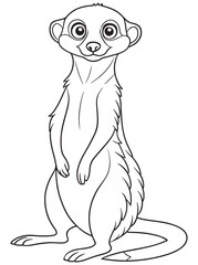 Meerkat Cartoon Coloring Page Fun Animal Illustration For Kids