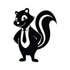 Cartoon Skunk Wearing a Tie Illustration