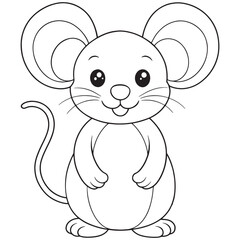 Mouse Cartoon Illustration Perfect For Kids Coloring Books And Pages