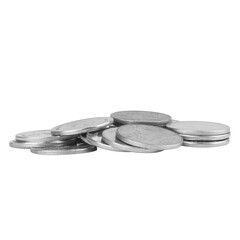 coin pile on white background