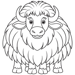 Musk Ox Coloring Page Cute Wildlife Animal Illustration For Kids