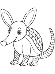 Cute Aardvark Animal Coloring Page For Children And Beginners