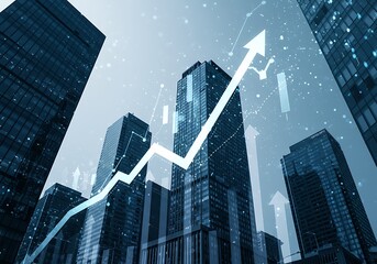 Rising Growth Outlook with Modern Skyscrapers as a Business Metaphor