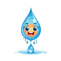 Water Drop Character Logo