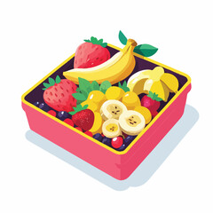 Colorful Snack Box with Smiling Fruits