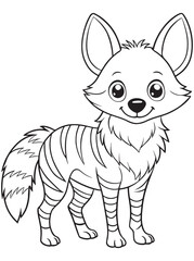 Cartoon Aardwolf Coloring Page Cute Animal Artwork For Children