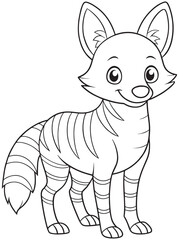 Aardwolf Line Art Coloring Page For Kids Printable Animal Drawing