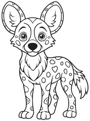 African Wild Dog Coloring Page Cute Puppy Animal Illustration