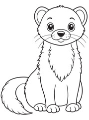 American Mink Cartoon Coloring Page Fun Animal Art For Kids