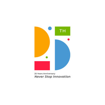 25 years anniversary celebrations logo design template