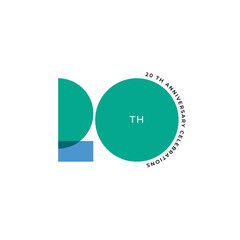 20 years anniversary celebrations logo design template