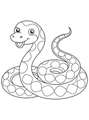 Snake Anaconda Cartoon Coloring Page Printable Reptile Art
