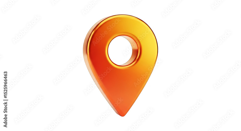 Poster location marker icon isolated on black background for travel and navigation