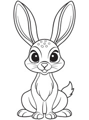 Antelope Jackrabbit Coloring Page Fun Cartoon Animal For Kids