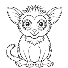 Aye Aye Cartoon Coloring Page Adorable Animal Illustration For Kids