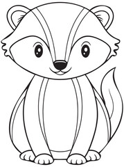 Cute Badger Coloring Page Animal Art For Children
