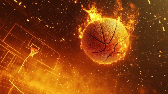Fiery Basketball  Championship Game Winning Shot