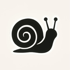 Cartoon snail vector illustration on a white background, a cute, funny animal icon with a spiral shell design © Sany