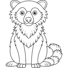 Binturong Coloring Page Printable Cute Animal Illustration For Kids