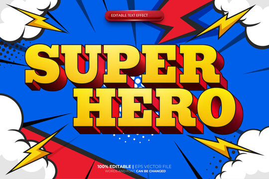 Super Hero Comic Cartoon editable Text Effect