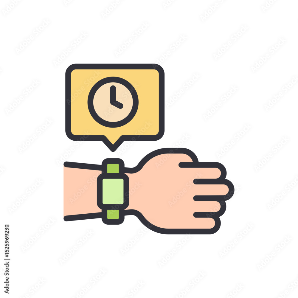 Poster stylish illustration of smartwatch with notification and user friendly design