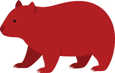 Cartoon Wombat Walking Graphic Design.