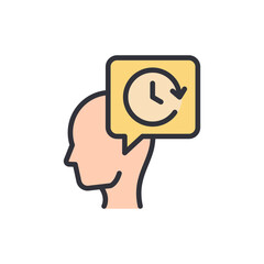 Time Management Ideas Represented By Human Profile Silhouette Concept