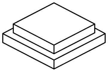 Layered Square Platform Isometric Design Illustration