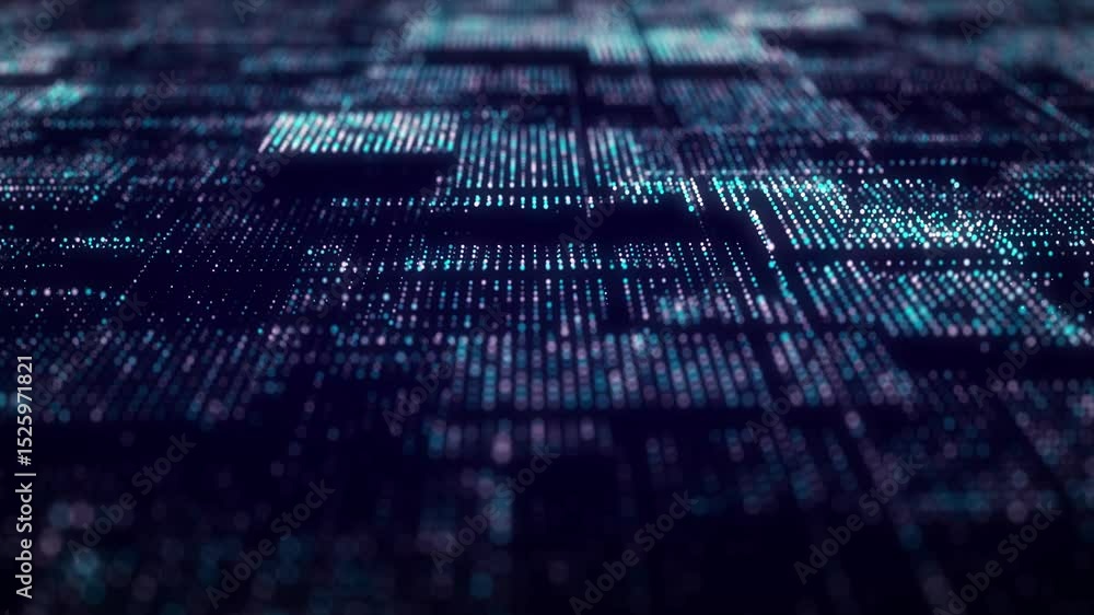 Aufkleber dynamic movement of progressive it technologies. digital data flow concept. big data visualization. 