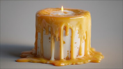 Melted candle dripping wax