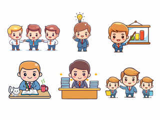 Business people working together in a team for success and productivity – flat vector illustration