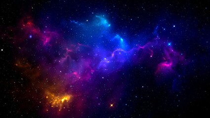 Fototapeta premium Vibrant Nebula in Deep Space Cosmic Cloud of Gas and Dust Colorful Galaxy Background