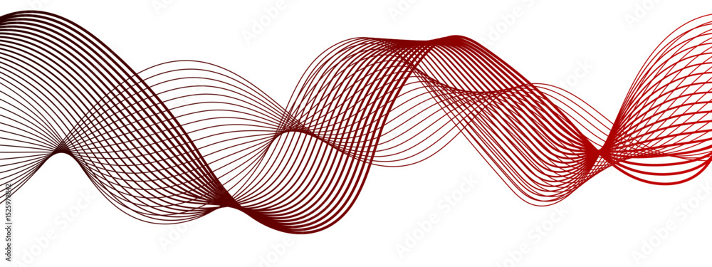 Poster abstract blue line wave with geometric technology and frequency gradient lines. curved wavy lines te