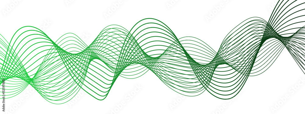 Poster Abstract blue line wave with geometric technology and frequency gradient lines. Curved wavy lines tech futuristic motion background. Smooth, flowing waveforms blue lines. 