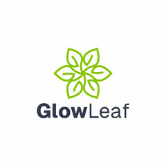 Simple Flat Style Decorative Leaf Flower Shape Plant Icon Design