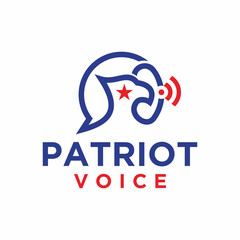 Modern Geometric Eagle Head and Voice Logo Icon for Political Campaign