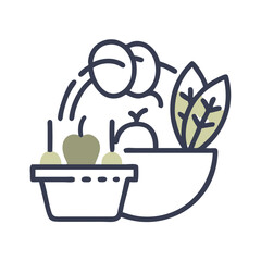 Obraz premium Farmers market illustration for blogs, organic food websites, clipart for cards, local produce awareness, eco design, healthy eating, presentations