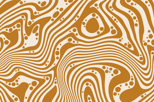 Caramel pattern background. Chocolate and milk swirl vector texture. Abstract wavy splashes of peanut butter and maple syrup. Liquid marble sweet cream bg