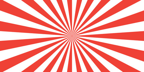 Abstract red  and white retro with sunburst pattern colorful design. Vintage sunrays illustration swirl line. sun beam vector banner design and comic burst gradient concept pattern.	