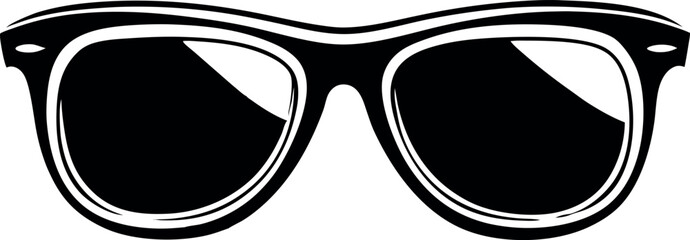 Stylish hipster glasses, vintage eyewear with a modern twist vector silhouette